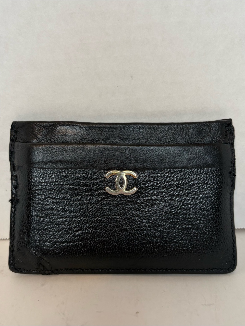CHANEL Black Leather Card Holder